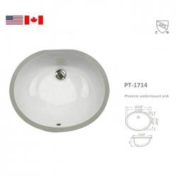 17"X14" Oval Undermount White Sink